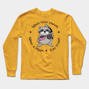 Coronavirus Prevention Mascot Raccoon Long Sleeve T-Shirt